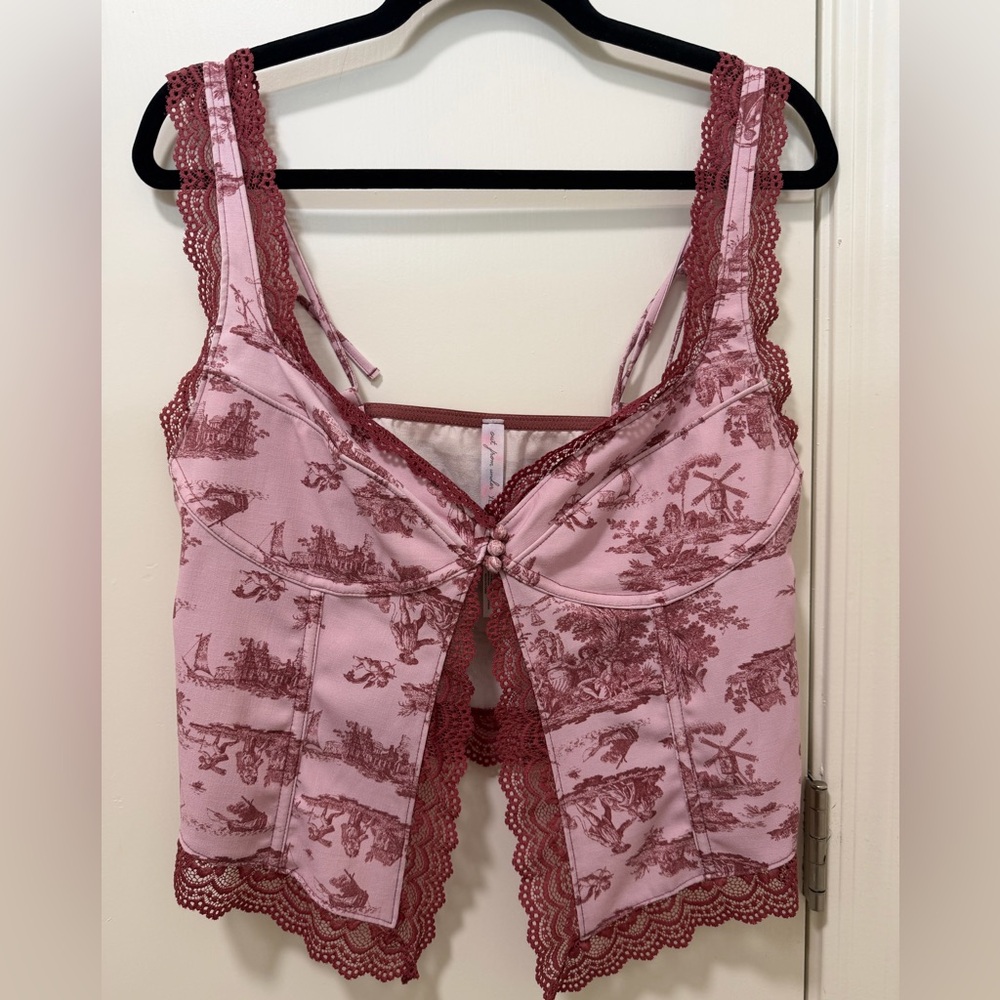 Urban Outfitters Pink and Burgundy Camisole